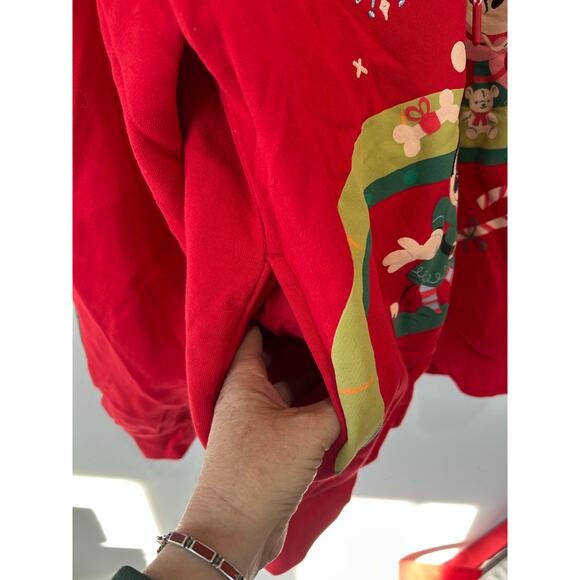 Disney Parks 2024 Mickey Mouse and Friends Christmas hoodie size M red - Picture 5 of 10